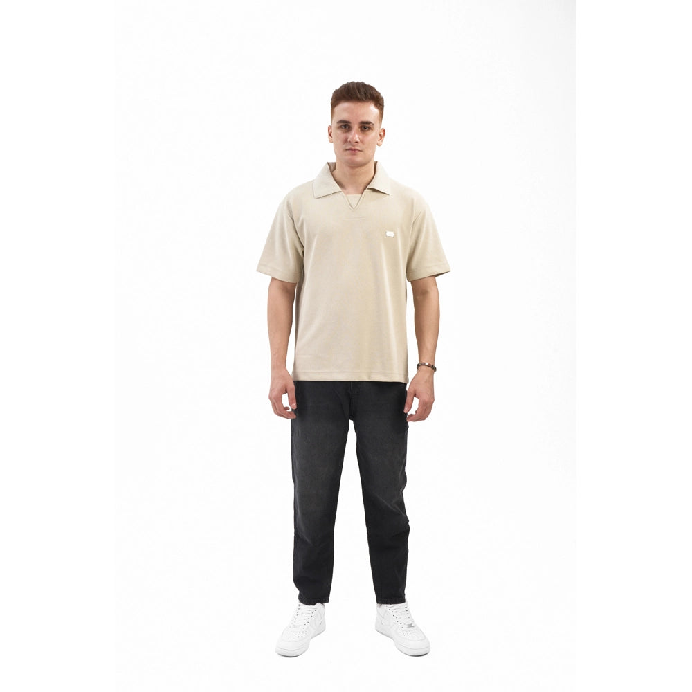 v collar polo