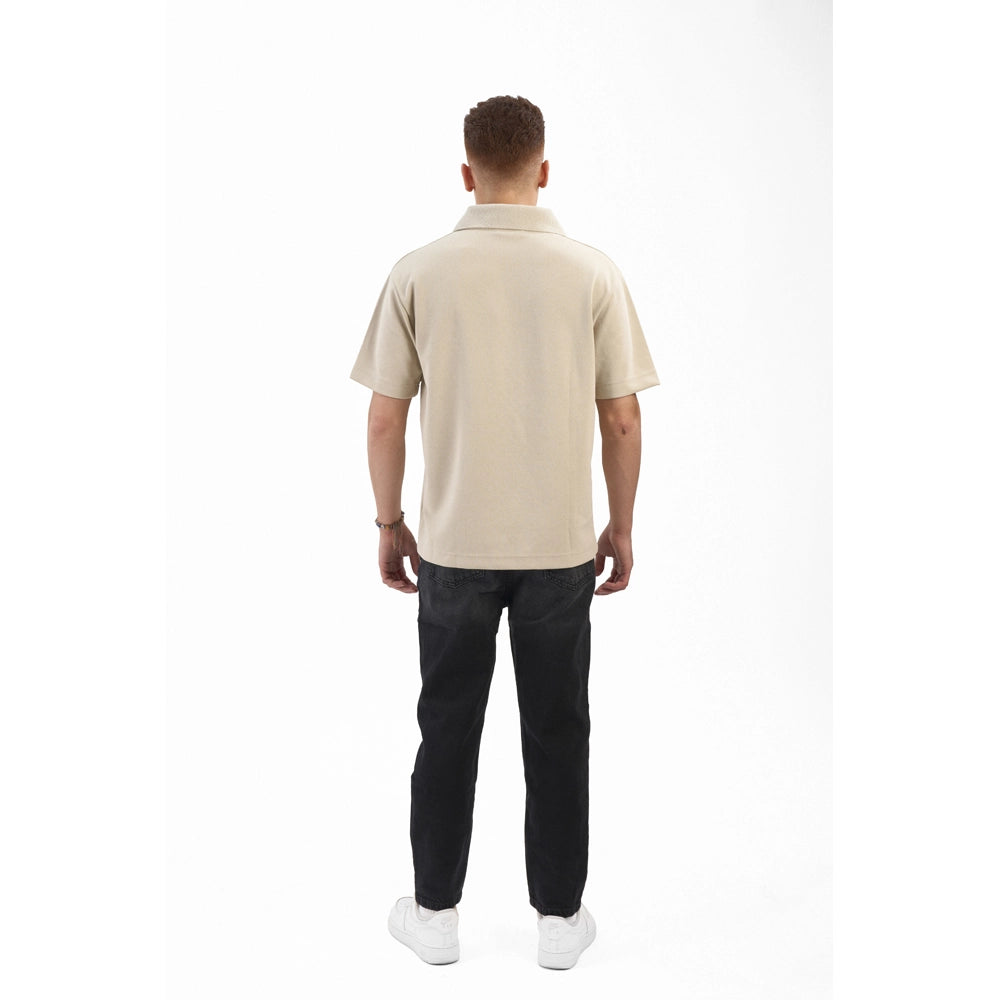v collar polo