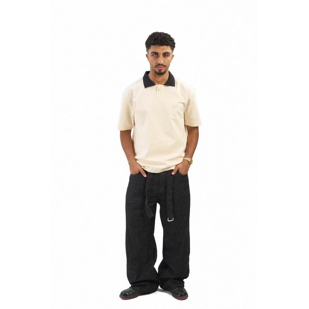 contrast collar polo