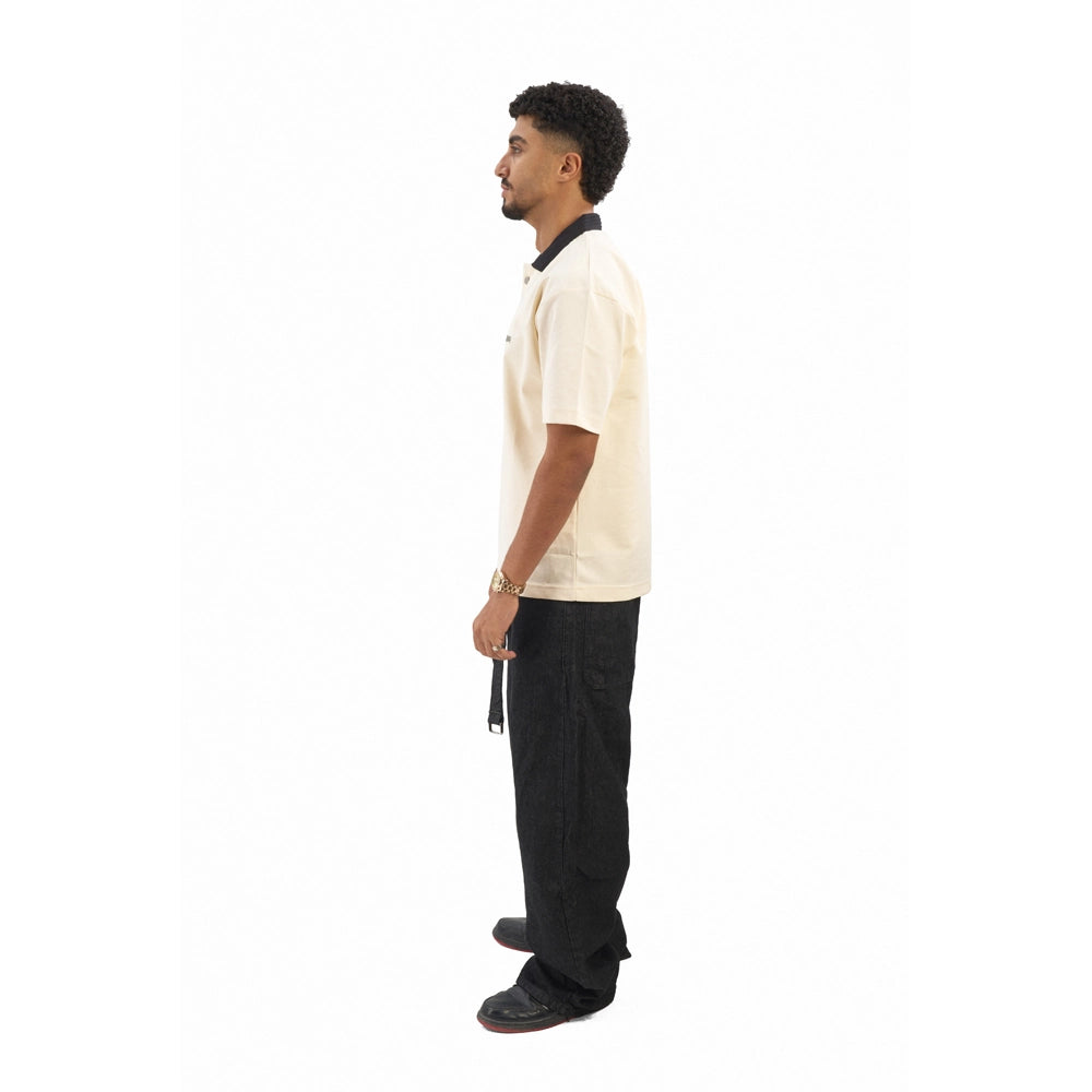 contrast collar polo
