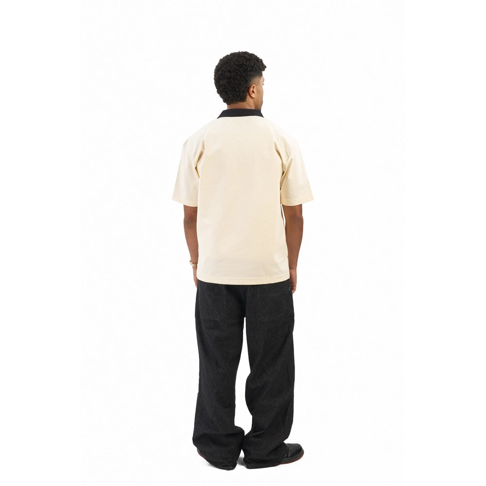 contrast collar polo