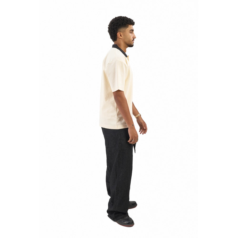 contrast collar polo